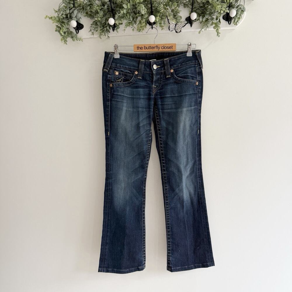 Y2K True Religion Low Rise Flared Jeans Size 28 LL5828